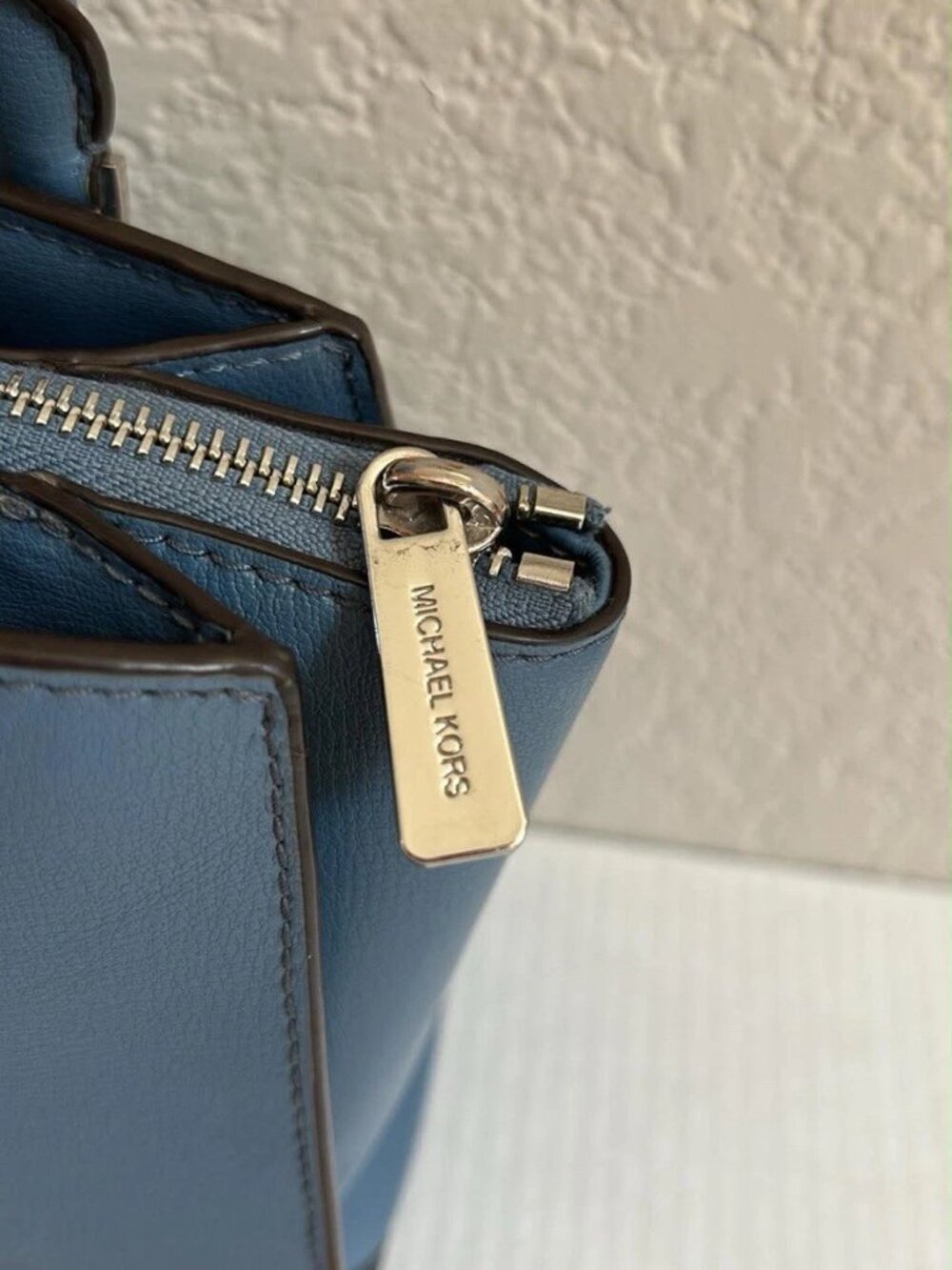 Michael Kors Ellis Small Convertible Leather Shoulder Bag - Denim Blue - Picture 6 of 10